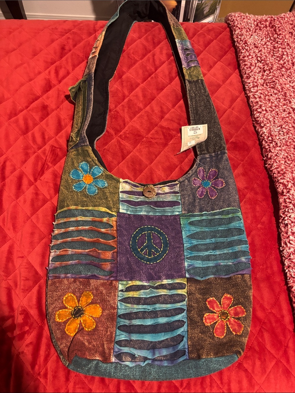 Boho Patchwork Floral Shoulder Bag – Multicolor